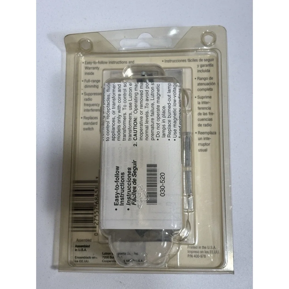 LUTRON Toggler Switch & Dimmer Single Pole Wall‎ Light Switch TG-600PNLH-IV NOS